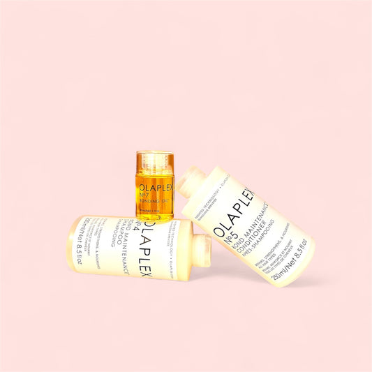 1. Olaplex No. 4 Bond Maintenance Shampoo: 1. Olaplex No. 5 Bond Maintenance Conditioner: 1. Olaplex No. 7 Bonding Oil: